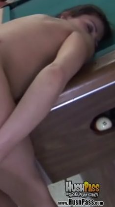 Nikki Nievez is getting fucked on a pool table.